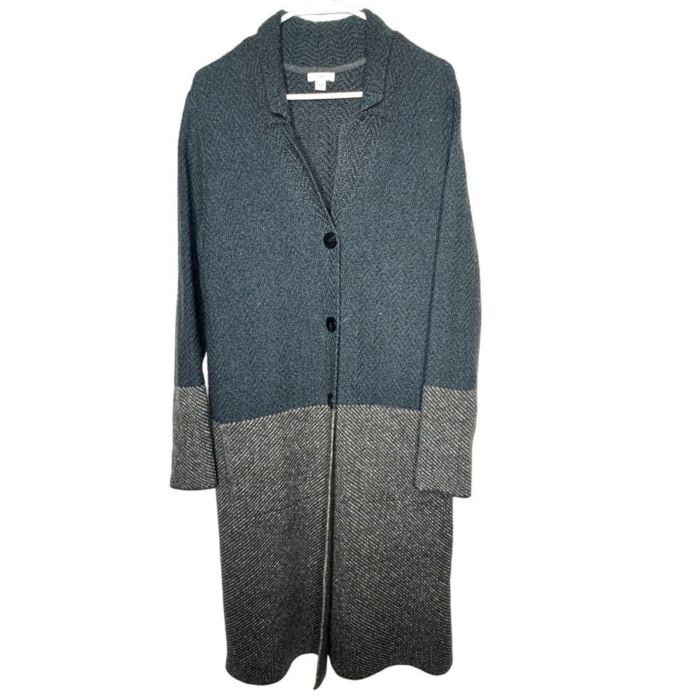 J Jill Womens Long Sweater Cardigan Thick Colorblock S Minimalist Lagenlook